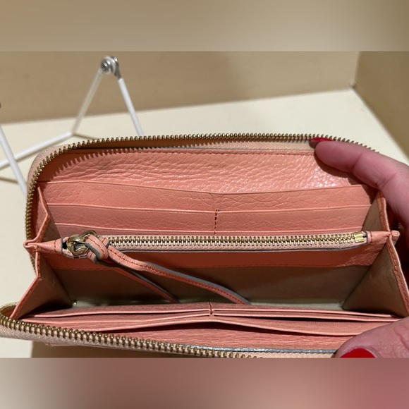 Chloe Light Pink Long Zippy Bow Wallet - Picture 12 of 13